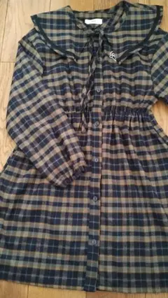 ALGY チェック柄 ワンピース 長袖
