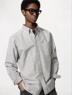 ユニクロ　オックスフォードシャツ　GRAY Mサイズ