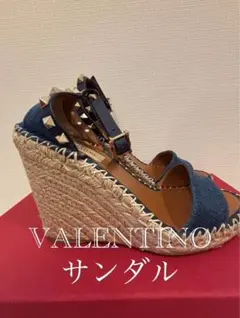 【美品！】VALENTINO デニム サンダル ウェッジヒールのサムネイル