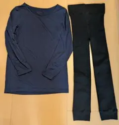 ユニクロヒートテック140cm＋ヒマラヤ裏起毛130cmレギンスセット