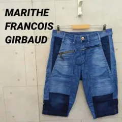 MARITHE FRANCOIS GIRBAUD デニムハーフパンツ 切替 青のサムネイル
