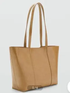 MANGO トートバッグ ダークブラウン