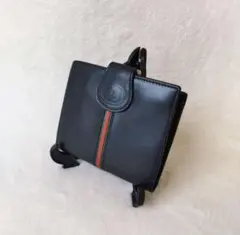 【美品】GUCCI オールドグッチ シェリーライン 二つ折り財布 黒