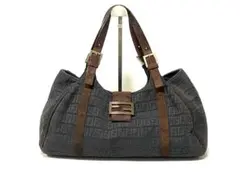 フェンディ マンマバケット ズッキーノ ショルダー ハンドバッグ ズッカ レザー