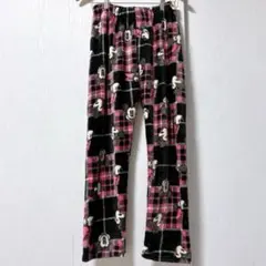 ディズニー ミッキー ミニー フリース パンツ ピンク チェック 【S/M】