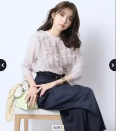 ジャスグリッティー　エアリーフリルカラーブラウス　アプワイザーリッシェ