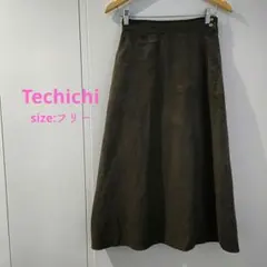 ◇Techichi ロングスカート F ブラウン スエード 秋冬 フリーサイズのサムネイル