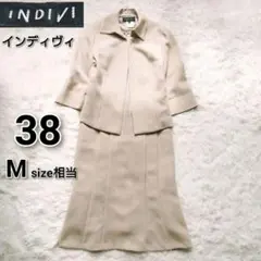 INDIVI セレモニースーツ セット ベージュ M 38 ワンピース ラメ入り