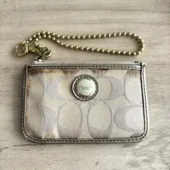 COACH パスケース ベージュ ゴールド