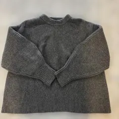 MACHATT グレー リブ編み 長袖セーター