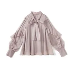 GRL ボウタイオーガンジーフリルブラウス