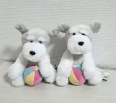 シュナとボブ　ブルブルギミック2　ぬいぐるみ　2個セット　犬　シュナウザーのサムネイル