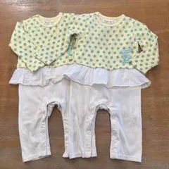 【値下げ】キムラタン フリル付きロンパース 80 ２枚セット