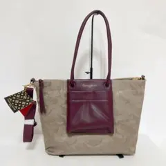 クリスチャン オリビエ はっ水ジャガード 2way トート モカベージュ 未使用