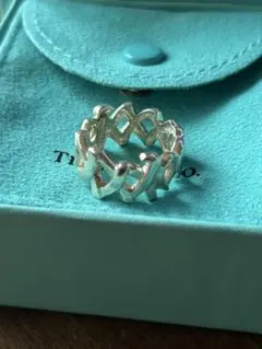 ▲TIFFANY パロマ・ピカソ ラブ＆キスリング シルバー925 14号 △TIFFANY パロマ・ピカソ ラブ＆キスリング シルバー925 14号