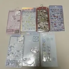 ボンボンドロップシール　ウォーターシール　おはじきシール　3Dシール7点セット