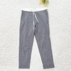 ファビアンルー　カジュアルパンツ　F 紺　チェック柄　綿100% 薄手　春夏