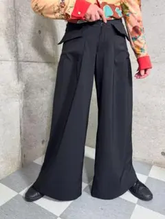 OPENING ACT 尾州ウールエクストラバギーストレートスラックス Lサイズ