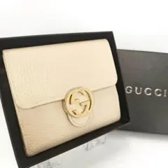 ✨未使用に近い✨ GUCCI ミニ財布 インターロッキング GGロゴ 二つ折り