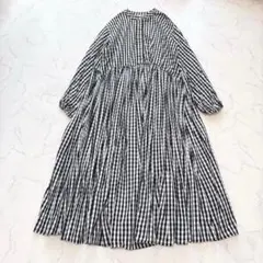 極美品 ヴェリテクール 完売リネンシャーリングブラウス ギンガム