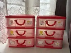平成レトロ！ハローキティ 3段収納ボックス 2個セット