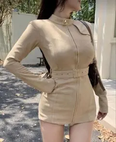 【ワンホン】 SHEIN ウエストシャーリングジャケット