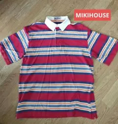 【美品】MIKIHOUSE ミキハウス メンズ ラガーシャツ ボーダー Lのサムネイル