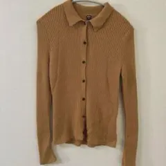 ユニクロ　エクストラファインメリノリブポロカーディガン（長袖）