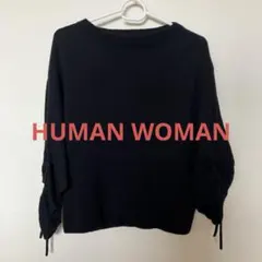 HUMAN WOMAN紺ニット トップス 長袖