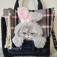 コヤンイサムチョン☆ころりんトートバッグ リボン刺繍キルト