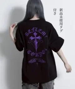 『REFLEM/レフレム』クロス刺繍Tシャツ/ハーフスリーブカットソー