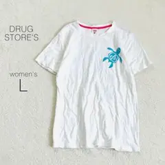 【ドラッグストアーズ】プリントTシャツ 半袖 クルーネック 綿100 カジュアル