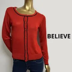 【0342】BELIEVE レッド ニット セーター M