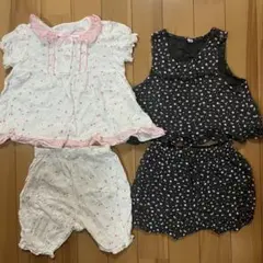 花柄 セットアップ　まとめ売り　4点セット 女の子　80㎝