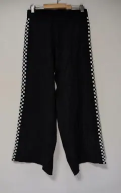 ANAP ブラック チェック柄サイドラインパンツ