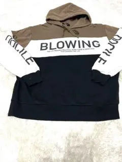 カジュアルフードパーカー ブラウン/ブラック