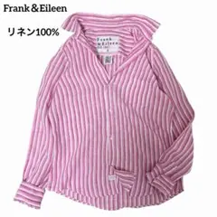 限定品✨フランク&アイリーン バリー リネン100 ストライプ USA製 美品M