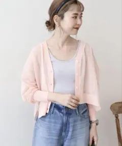 AMERICAN HOLIC ピンク シアーカーディガン M