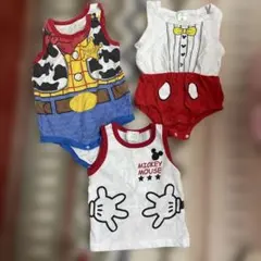 ミッキー＆ウッディ　ロンパースセット