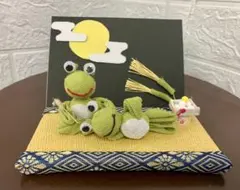 お月見額飾り　和古布　縮緬細工　和小物　ハンドメイド kei on Instagram: \u201cうさぎさんのお月見   ・ #ちりめん細工 #つまみ