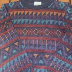 90s 総柄ニット 柄ニット ビッグサイズ ヴィンテージ