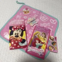 ディズニープリンセス　ミニータオル　ループ付きタオル