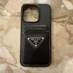 PRADA iPhone15pro ケース ブラック サフィアレザー プラダ