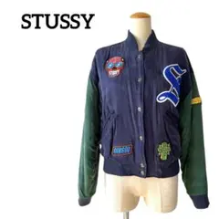 レア！90s' ステューシー　中綿ブルゾン　ジャンパー　ワッペン　　フルジップ