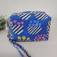 セール⭐　【ハンドメイド】　キッピス　ボックスポーチ　花　植木鉢　ピンク系