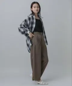 GLOBAL WORK ワイドパンツ ブラウン