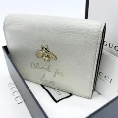 付属品完備✨️GUCCI 二つ折り財布 アニマリエ 蜂 ビーベージュレザー 本革 GUCCI（グッチ） 460185 アニマリエ ビー 二つ折り財布 折財布 財布