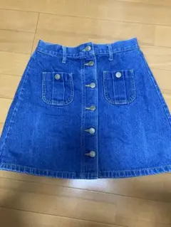 デニム Aラインスカート ボタンフロント
