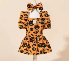 新品　ハロウィン犬服 オレンジ ドレス　パンプキンドレス