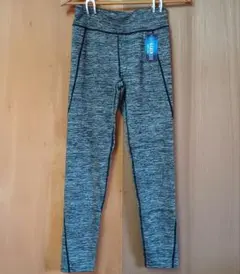 ヨガパンツ スパッツ 霜降り柄 ステッチライン ライトグレー